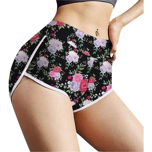 New Sunflower Printed Yoga Shorts Women Printing High Waist Stretch Strethcy Leggings Sport Yoga Short Pants Home Outdoor Short