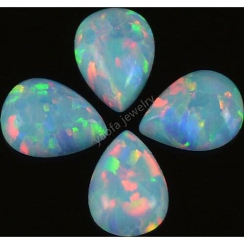 Opal supplier 2*3mm-13*18mm pear shape cut opal gems OP26 light blue fire opal for jewelry making