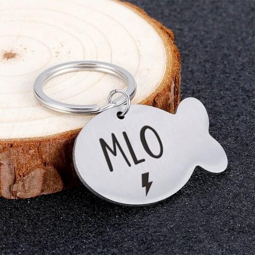 Personalized Stainless Steel Keychain Puppy Cat Kitten Pet Tag Dogs Keyring Collar Accessories Dog Name Tag Customized ID Tag