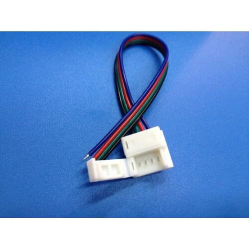 [Seven Neon]Free DHL express shipping 10mm FPBC 4pins IP65 waterproof silicone 5050 SMD RGB strip light connector cable+one clip