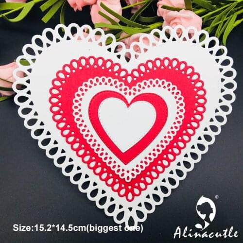 Die cut metal cutting die punch 5pc tear drop edge heart Alinacraft Scrapbook album papercraft handmade card stencil art cutter