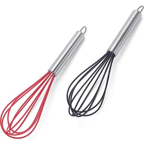 Silicone Stainless Steel Hand Whisk Mixer Egg Beater Milk Drink Coffee Whisk Mixer Egg Beater Foamer Stirrer Kitchen Tools