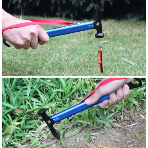 Outdoor Camping Hammer Aluminum Alloy Mountain Climbing Hammer Multifunctional Tent Sky Curtain Ground Nail Hammer