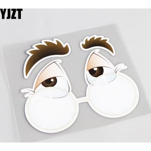 YJZT 11.5CM*10.7CM Creative Fun Eye Comic Graphical Car Sticker PVC Accessories 13-0487