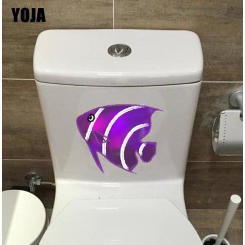 YOJA 24.9*22.3CM Fish With Pattern Toilet Sticker Wall Decal BedRoom Home Decoration T3-0980