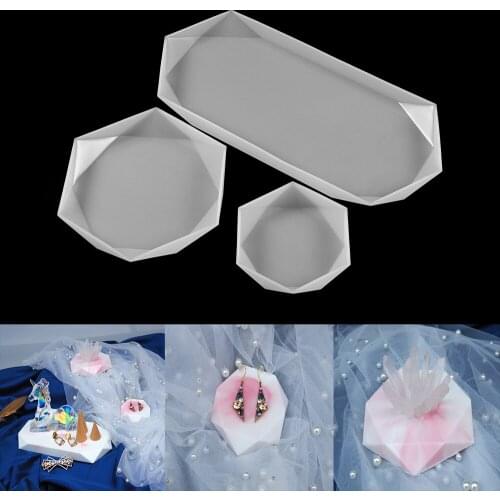 1Pcs Big Polygon Silicone Mold Coaster Tray UV Epoxy Resin Mould For DIY Art Decoration Home Handmade Crafts Making Tools