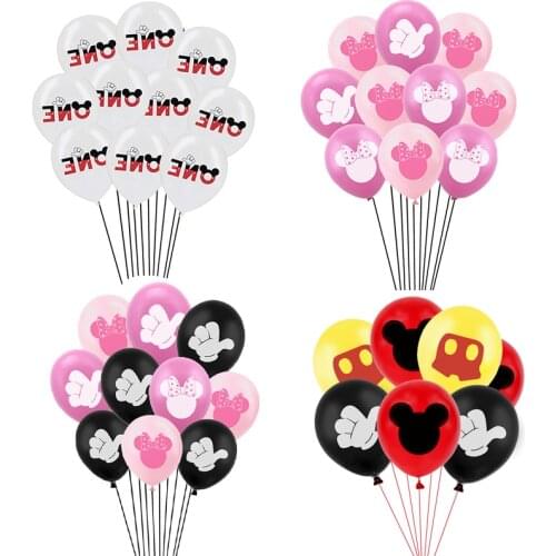 10pcs/lot Minnie Balloons Mickey Mouse Birthday Party Decorations Baby Shower Girl Balloon Kids Air Globos Decor