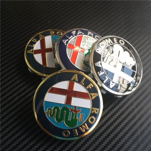100pcs New Car Styling 10 pins 60mm Gold Black Silver Wheel Center Hub Cap Cover Logo Caps Sticker For ALFA ROMEO