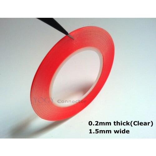 1x (0.2mm Thick) 1.5mm *25M Strong Acrylic Adhesive Clear Double Sided Tape, No Trace, for Phone Display, Battery, Lens Assemble