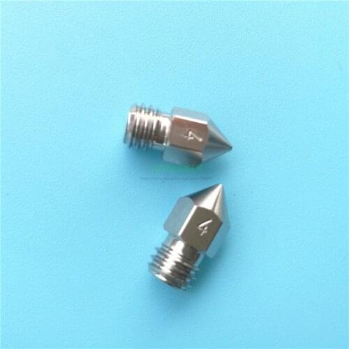 2pcs NEW MK8 M6 Threaded Titanium alloy TC4 Nozzle 1.75mm 0.4mm For Creality CR-10 ender-3 Pro CR20 Anet A8 3D Printer