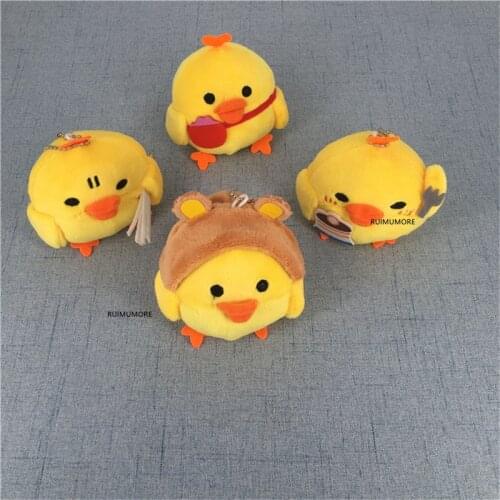 4 designs - New 6CM Cute doll pendant Toy chicken Gift Small Plush Toys , keychain Pendant kids Gift