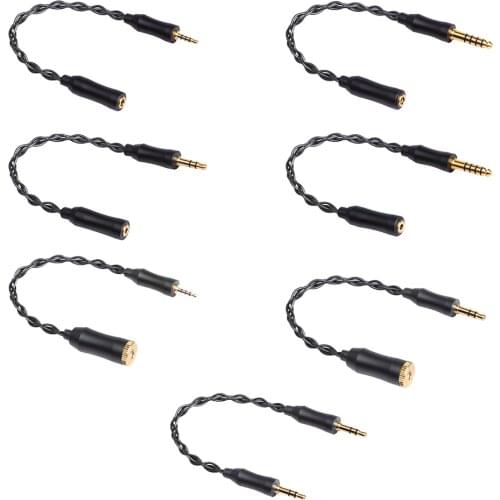 4-Core Single Crystal Copper Silver Plated Cabo Balanced Audio Adapter Male Conversion Cable Stereo Audio Cable earbuds replace