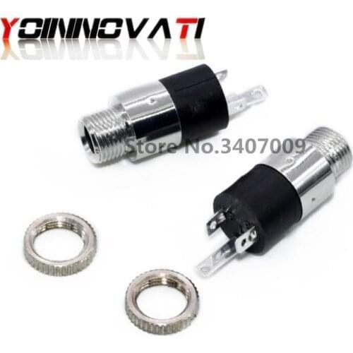 50Pcs 3.5mm PJ-392 PJ392 Stereo Headphone Connector Adapter Power Plug Audio Video Jack Socket Plug with Nut