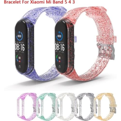 Bracelet For Xiaomi Mi Band 5 4 3 Smart Watch Strap For Miband 3 4 5 Glitter Straps Colors Silicone Wrist band sport Watch Band