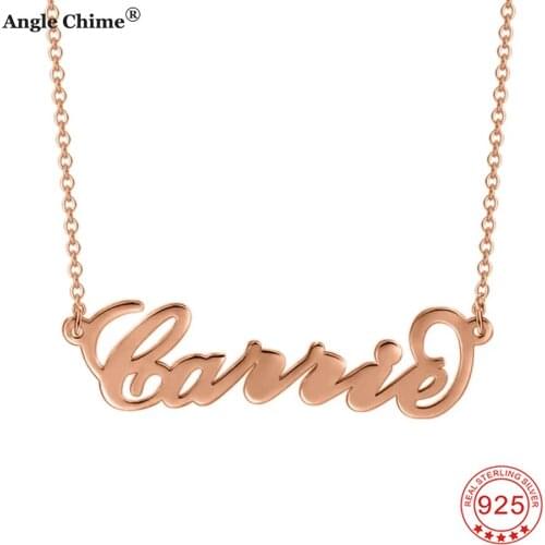 Angel Chime DIY Necklace Pendant Personalize Letter Necklace Customize Name Necklace Silver 925 Name Jewelry Couple Jewelry Gift