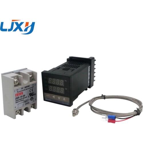 Digital PID Temperature Controller Thermostat REX-C100 Type K Thermocouple Probe SSR Relay for Control Heater Temperature