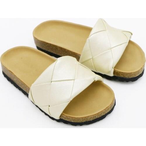 Kids Slippers for Girls Outdoor Indoor Mother&Children Design Soft Leather Women Flat Heels Shoes 2021 Summer New Arrival