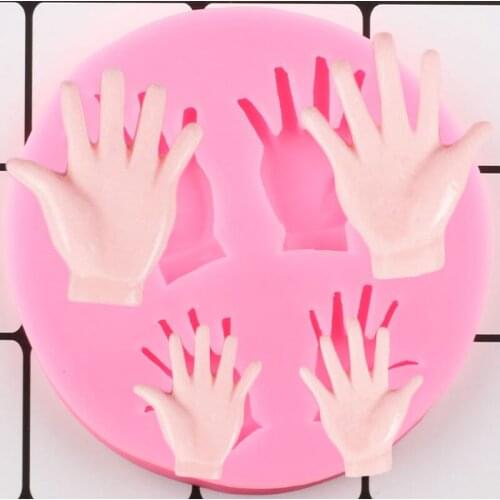 Baby Hand Silicone Mold Cupcake Topper Fondant Mold DIY Party Cake Decorating Tools Candy Clay Resin Chocolate Gumpaste Moulds