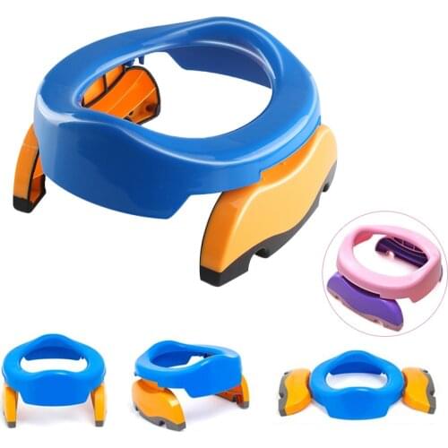 2018 New Portable Baby Infant Chamber Pots Foldaway Toilet Training Seat Travel Potty Rings with urine bag For Kids Blue Pink