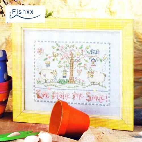 Fishxx Cross Stitch European magazine Crazy96-1 spring lamb cartoon childrens house painting