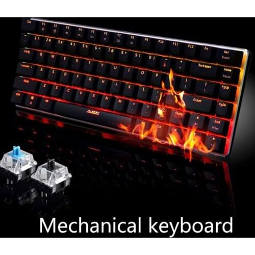 2020 New Ajazz AK33 82 Keys Mechanical Keyboard Russian/English Layout Gaming Keyboard RGB Backlight Switch Wired Keypad
