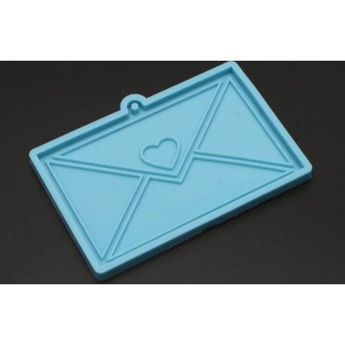 Envelope Resin Pendant Silicone Mold Heart Envelope Keychain Resin Casting Mold N84D