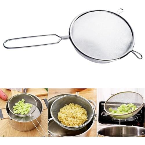 Kitchen Food Sieve Oil Stainless Colander Steel Strainer Baking Cooking Filter Wire Fine Mesh Strainer Flour Sifter Tools
