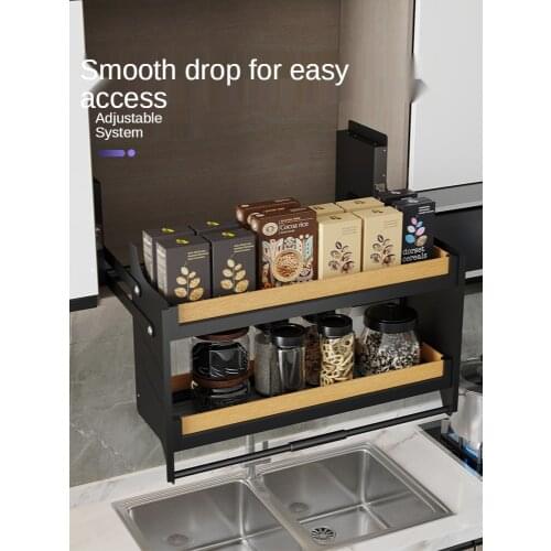 Cooktime Kitchen Wall Cupboard Lifting Basket Upper Cabinet High Cabinet Drop-down Kitchen Cabinet Top Cabinet Storage Basket