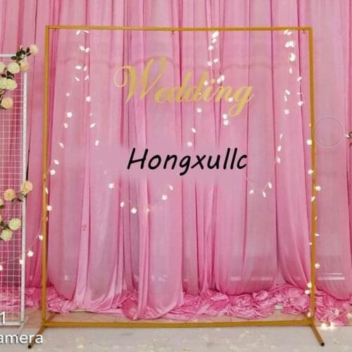 Square Metal Frame Wedding Arch Decoration Road Leading Shelf Stage Party Background Wrought Iron Flower Stand