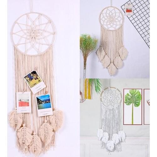 Leaves Hand Woven Cotton TapeStry Home Decoration Handmade Wall Hangin Indian Dream Net Bedroom Decorations