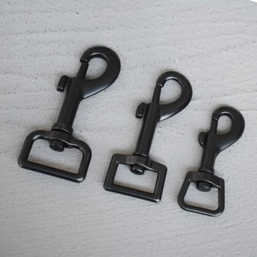 50 Pcs 15/20/25mm Metal Snap Hook Leather Belt Strap Bag Buckles Metal Clasps Lobster Dog Collar Black Swivel Trigger Clips