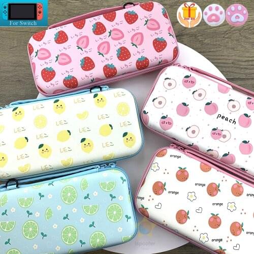Cute Fruit Storage Bag For Nintend Switch Travel Carry Protective Case Game Console Box Shell with Shoulder Strap Dropshipping