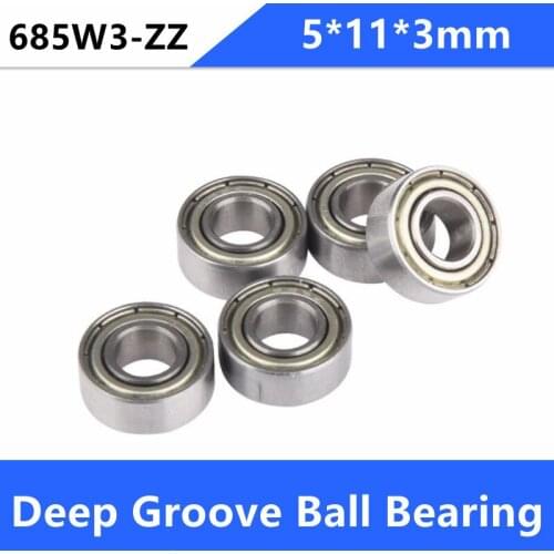 100pcs 685ZZ W3 MR115ZZ / B3 618/5-2Z miniature deep groove ball bearing 685 685-2Z 5*11*3 mm aero model bearing