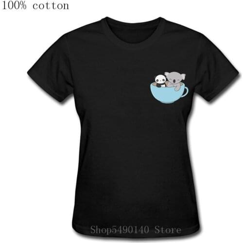 New Summer Cute Girl Cartoon T Shirt Harajuku Koala Monkey Red Panda Sloth in Pocket Print Tshirt Youth Short Sleeve Lovely Tees