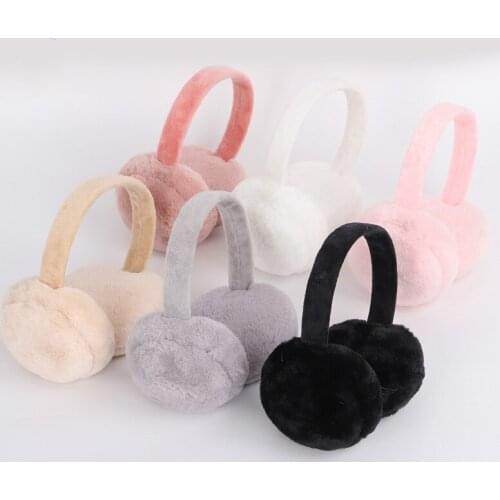 New Fur Solid Color Ladies Earmuffs Autumn and Winter Warm and Comfortable Unisex Skiing Fur Headphones Casque Antibruit Cute