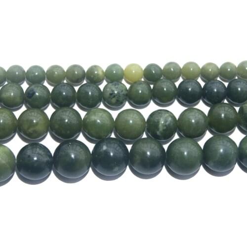 Wholesale Natural Stone Canada Jadee Green Round Loose Beads 6 8 10 12 MM Pick Size For Jewelry Making DIY Bracelet Necklace