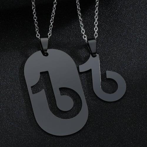 New Fashion Stainless Steel Couple Pendant Necklace 1 Pair Lover Paired Puzzle Necklaces for Friendship Lover Jewelry Gifts