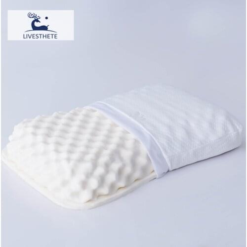 Liv-Esthete Women Men Natural Latex Pillow Medium Support Bed Pillow With Cover Helps Relieve Pressure For Sleeping