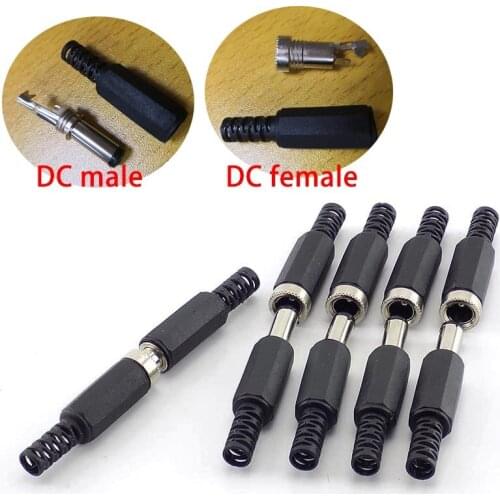 DC Power DC Male DC Female Connectors DC Jack Plug Terminals 5.5mm 2.1mm DIY Wire Cable Adapter For CCTV Camera Accessories