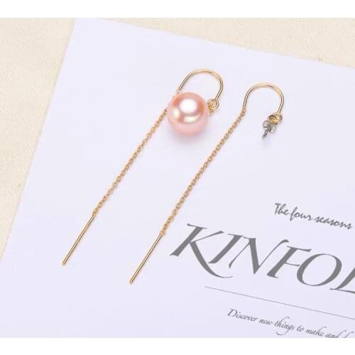 2 Color 925 Silver Pearl Earrings Fashion Beautiful Drop Earrings Findings Exquisite Jewelry Parts Fittings Womens Accessories
