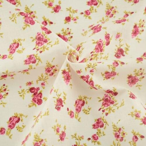100% Cotton Fabric Floral Red Design Home Texitle Telas Crafts Pre-cut Fat Quarter Patchwork for Beginners Practice Dolls DIY