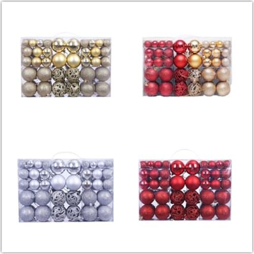 100PCS Christmas Tree Balls Decorations Balls Pack Plastic Ball Christmas Tree Pendant Ornament Docoration Balls Xmas Home Decor