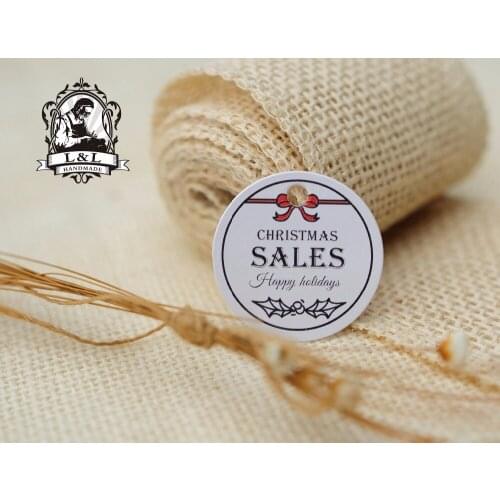 200 pcs 3.5cm round kraft/white paper label Holiday label product label Clothing label Child gift personalized tag
