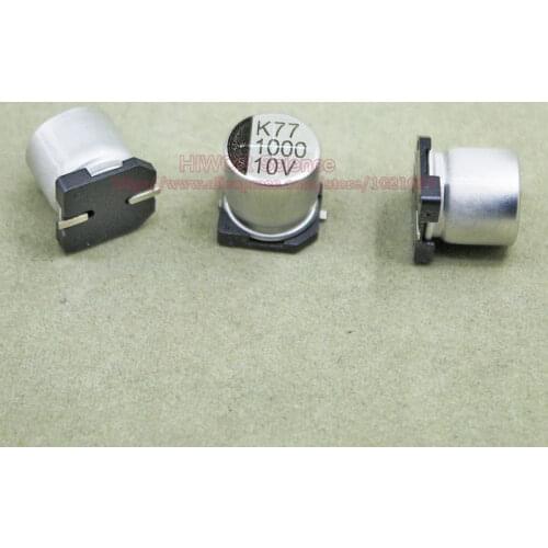 25pcs/lot) 1000uF 10V SMD Aluminum Electrolytic Capacitor 10V 1000uF size: 10mm*10mm