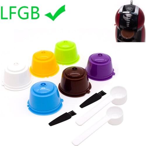 3Pcs Fit for Dolce Gusto Coffee Filter Cup Reusable Coffee Capsule Filters for Nespresso with Spoon Brush Kitchen Accessories
