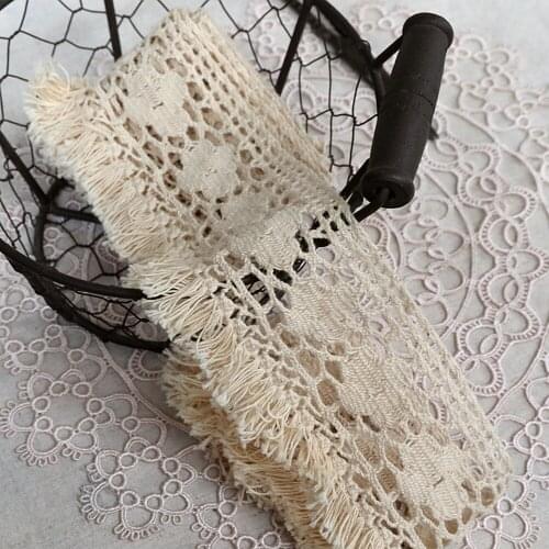 3Yard/lot 5.5CM Lace Fringe Trim Cotton Tassel Fringe Trimming Crochet Floral Lace Trim Diy Latin Dress Stage Clothe Accessories