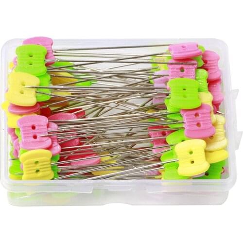 50/100PCS Patchwork Needle Craft Flower Button Head Pins Embroidery Pins for DIY Quilting Tool Sewing Accessories