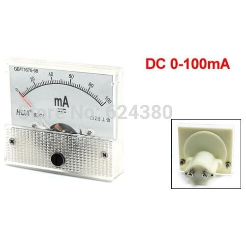 85C1 DC Analog Ammeter AMP Panel Current Meter 0-100mA 20mA 30mA 50mA 500mA Ampere Gauge Amperimetro Ampermeter 85C1