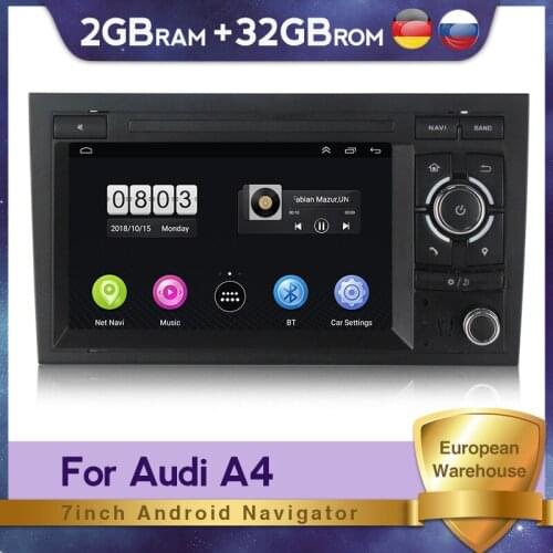 Car GPS Navigation Car Audio Android 10 2G+32G System For Audi A4 Car Multimedia Radio Auto Wheel Control Camera DVR