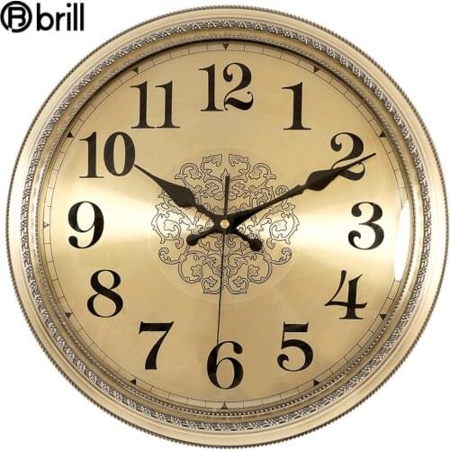 Nordic Large Wall Clock Vintage Metal Gold Modern Shabby Chic Clocks Wall Home Decor Living Room Office Decoration Modern Reloj